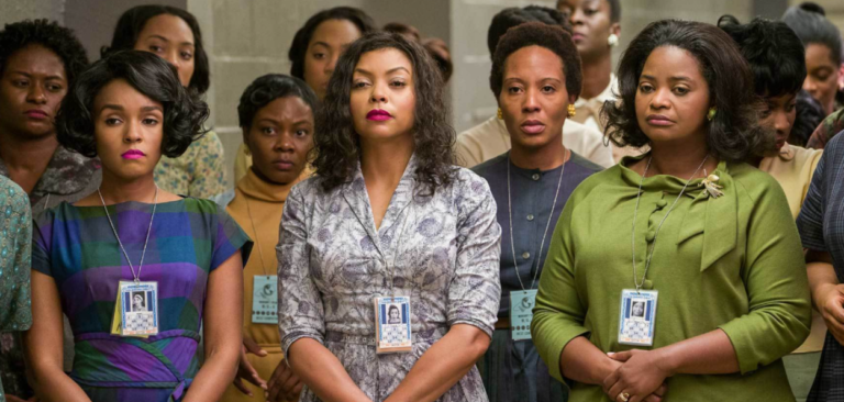 Imagem do filme Estrelas Além do Tempo, imagem das três personagens interpretados por Taraji P. Henson, Octavia Spencer e Janelle Monáe.